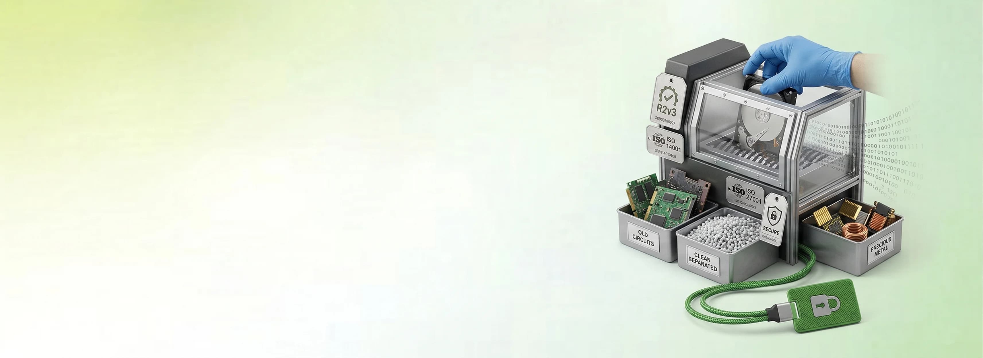 IT E-waste recycling background